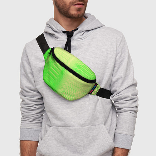 Поясная сумка Зелёные градиентные линии / 3D-принт – фото 3