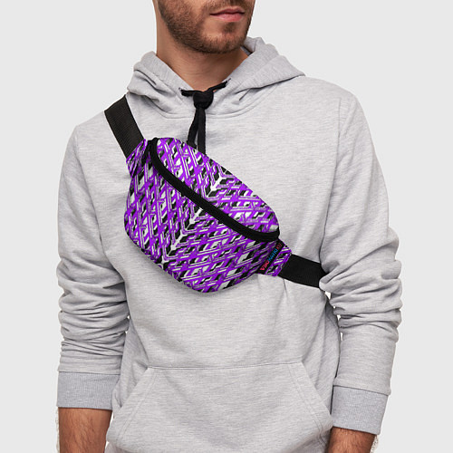 Поясная сумка Фиолетовая техно броня / 3D-принт – фото 3