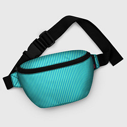 Поясная сумка Зелёно-голубой полосатый, цвет: 3D-принт — фото 2