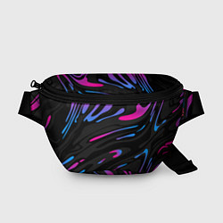 Поясная сумка Неоновые разводы - фиолетовый, цвет: 3D-принт