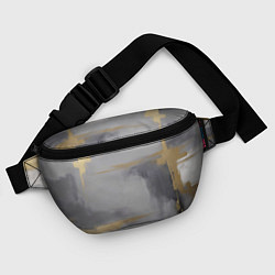 Поясная сумка Серо золотая абстракция, цвет: 3D-принт — фото 2