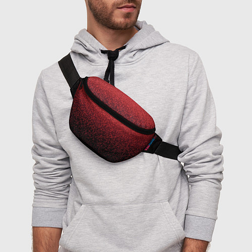 Поясная сумка Градиент мозаика красно-чёрный / 3D-принт – фото 3