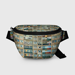 Поясная сумка Панельный дом, цвет: 3D-принт