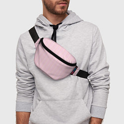 Поясная сумка Бледный розово-жёлтый полосатый, цвет: 3D-принт — фото 2