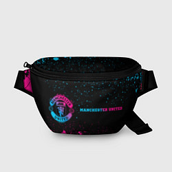 Поясная сумка Manchester United - neon gradient по-горизонтали, цвет: 3D-принт