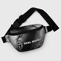 Поясная сумка Real Madrid sport на темном фоне по-горизонтали, цвет: 3D-принт — фото 2