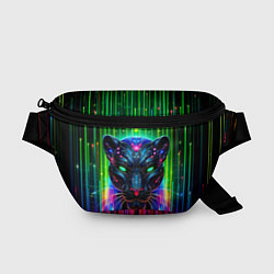 Поясная сумка Неоновая цифровая пантера, цвет: 3D-принт