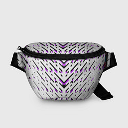 Поясная сумка Black and purple stripes on a white background, цвет: 3D-принт