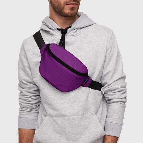 Поясная сумка Ярко-фиолетовый однотонный с рисуноком / 3D-принт – фото 3