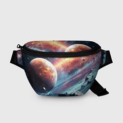Поясная сумка Объемный космос и планеты