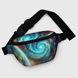 Поясная сумка Неоновая далёкая галактика - нейросеть, цвет: 3D-принт — фото 2