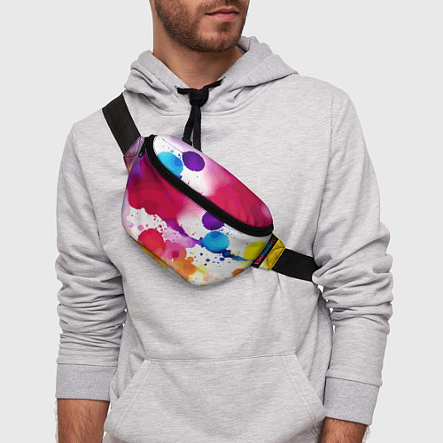 Поясная сумка Яркие абстрактные акварельные кляксы - нейросеть / 3D-принт – фото 3
