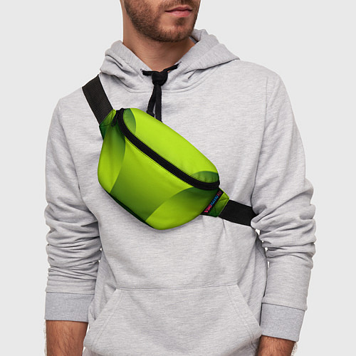 Поясная сумка Яркий зеленый градиентный комбинированный узор / 3D-принт – фото 3