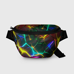 Поясная сумка Яркие неоновые радужные разбитые плиты