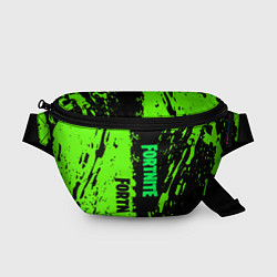 Поясная сумка Fortnite зёленая краска логотипы, цвет: 3D-принт