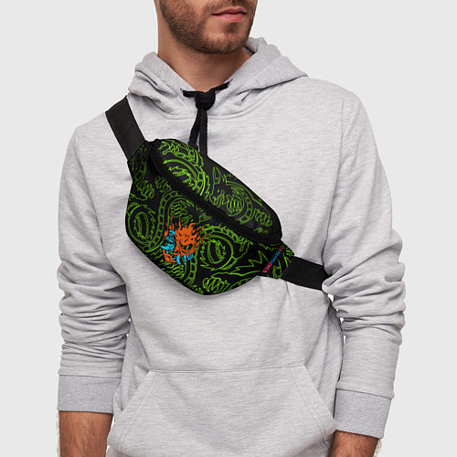 Поясная сумка Samurai dragon steel logo / 3D-принт – фото 3