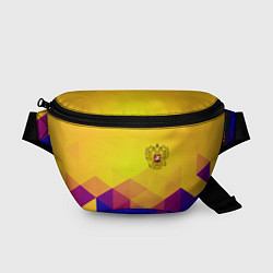 Поясная сумка Желтая геометрия - спорт Россия с гербом