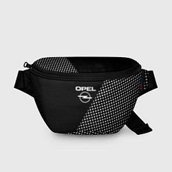 Поясная сумка Opel чёрно-белый шахматка, цвет: 3D-принт