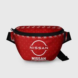 Поясная сумка Новогодний Nissan с оленями, цвет: 3D-принт