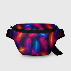 Поясная сумка Вспыхивающие перья - неоновое свечение, цвет: 3D-принт