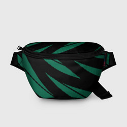 Поясная сумка Чёрный с бирюзовым текстура точки и полосы, цвет: 3D-принт