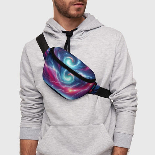 Поясная сумка Spiral neon galaxy - ai art fantasy / 3D-принт – фото 3