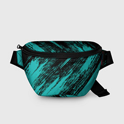 Поясная сумка The color is black and light blue, цвет: 3D-принт