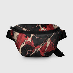 Поясная сумка Красно-черная потертая текстура, цвет: 3D-принт