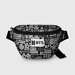 Поясная сумка Bangtan Boys pattern black, цвет: 3D-принт