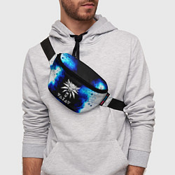 Поясная сумка Ведьмак лого синие краски, цвет: 3D-принт — фото 2