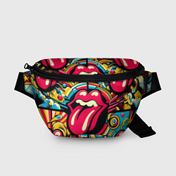 Поясная сумка Rolling Stones logo - pop art pattern, цвет: 3D-принт