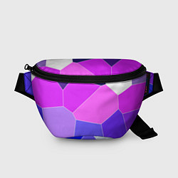 Поясная сумка Сине-розовый крупные фрагменты, цвет: 3D-принт