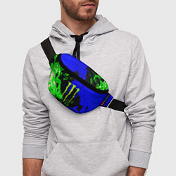 Поясная сумка Monster energy кислотный огонь, цвет: 3D-принт — фото 2