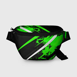 Поясная сумка Color black and green