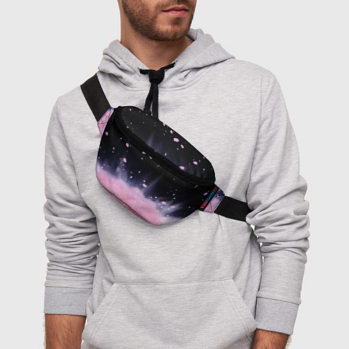 Поясная сумка Розовая текстура с лепестками / 3D-принт – фото 3