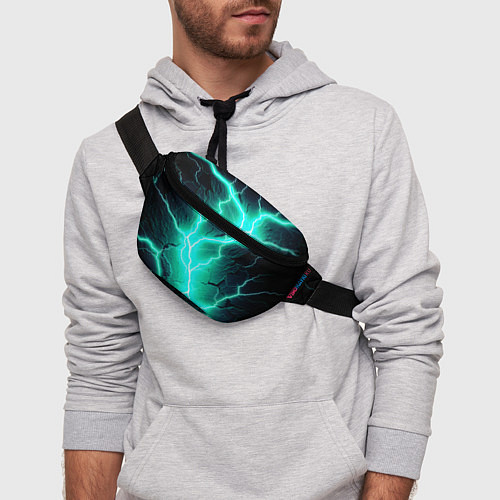 Поясная сумка Color light blue black / 3D-принт – фото 3