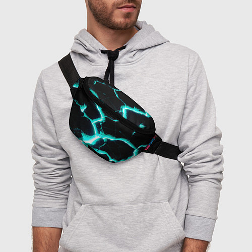 Поясная сумка Color light blue black / 3D-принт – фото 3