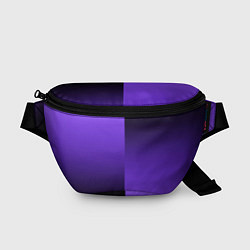 Поясная сумка Чёрно-сиреневый градиент пополам, цвет: 3D-принт