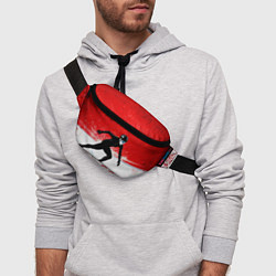 Поясная сумка Скоростной бег на коньках в красном, цвет: 3D-принт — фото 2