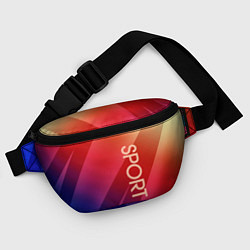 Поясная сумка Sport красно-синий градиент, цвет: 3D-принт — фото 2