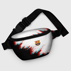Поясная сумка Barcelona глитч краски, цвет: 3D-принт — фото 2