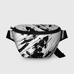 Поясная сумка Брызги и штрихи черной краски