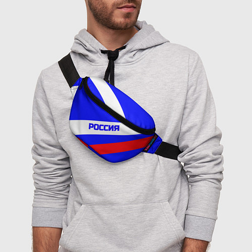 Поясная сумка Россия на синем фоне и триколор / 3D-принт – фото 3