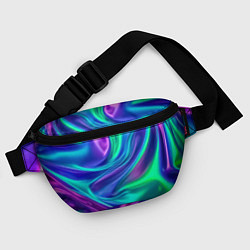 Поясная сумка Neon waves, цвет: 3D-принт — фото 2