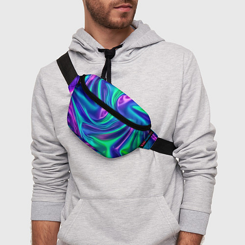Поясная сумка Neon waves / 3D-принт – фото 3