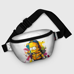 Поясная сумка Рисунок красками Барт Симпсон, цвет: 3D-принт — фото 2
