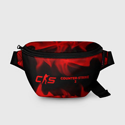Поясная сумка Counter-Strike 2 - red gradient по-горизонтали, цвет: 3D-принт