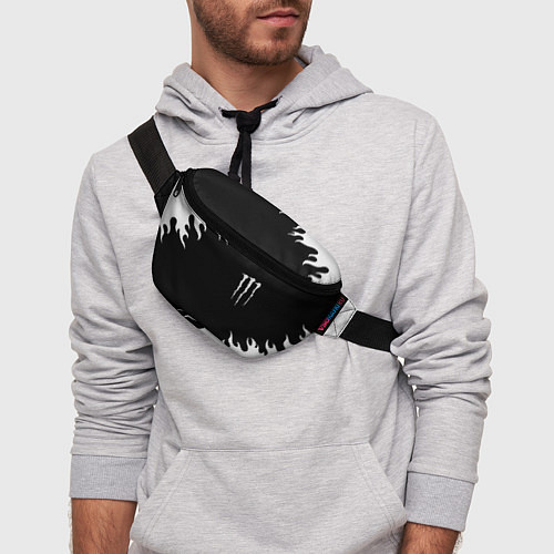 Поясная сумка Monster energy белый огонь / 3D-принт – фото 3