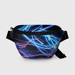 Поясная сумка Неоновая абстракция на темном, цвет: 3D-принт