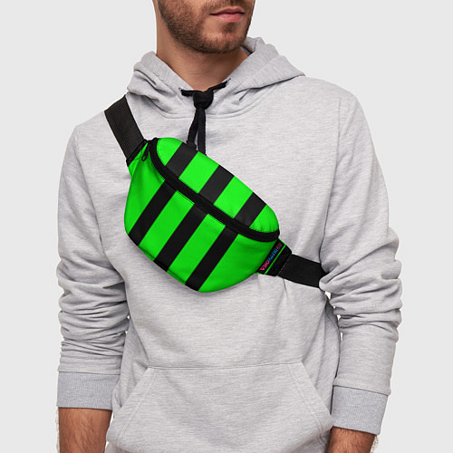 Поясная сумка Color green black line / 3D-принт – фото 3
